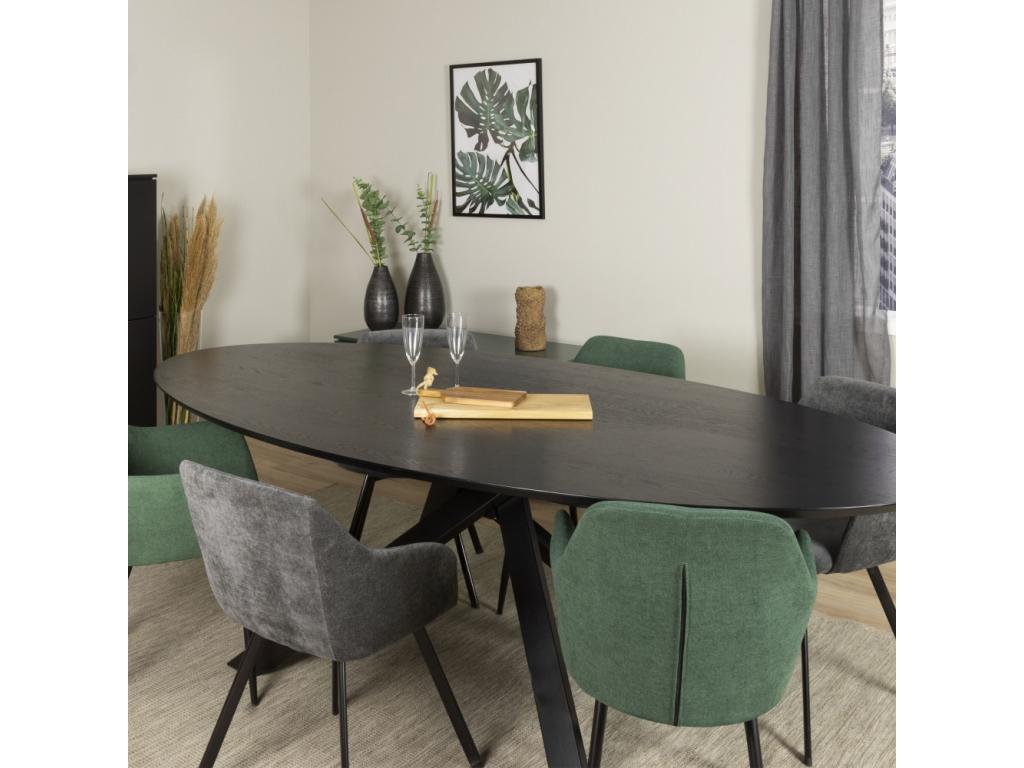 Table à manger en métal noir