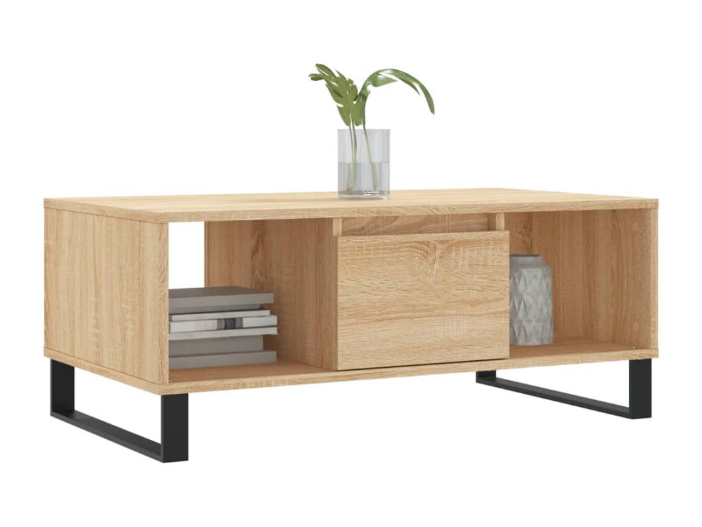 Table basse en bois composite marron, 90 x 50 x 36,5 cm