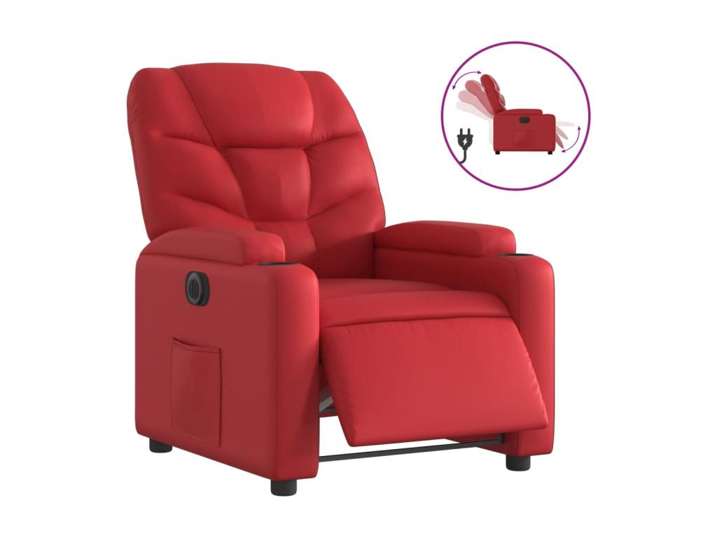Fauteuil d'appoint en similicuir rouge - dlz1766583448778
