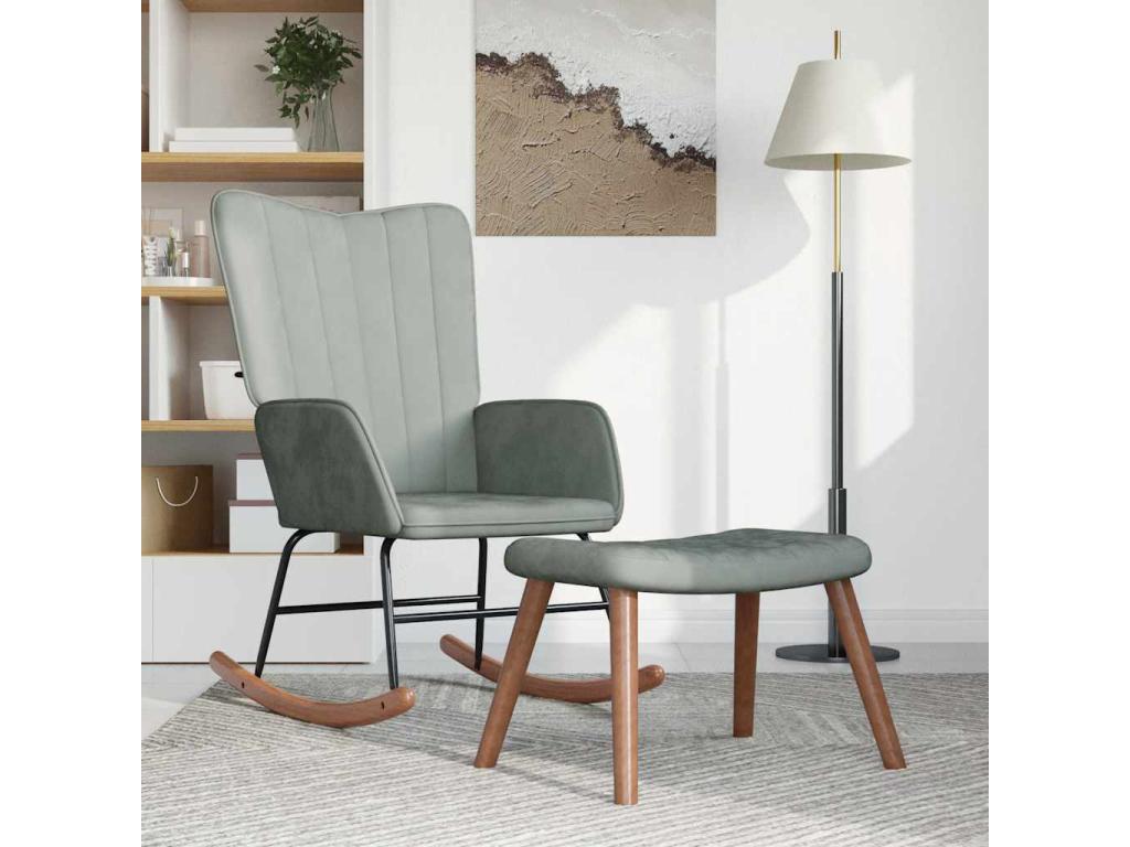 Fauteuil en velours gris