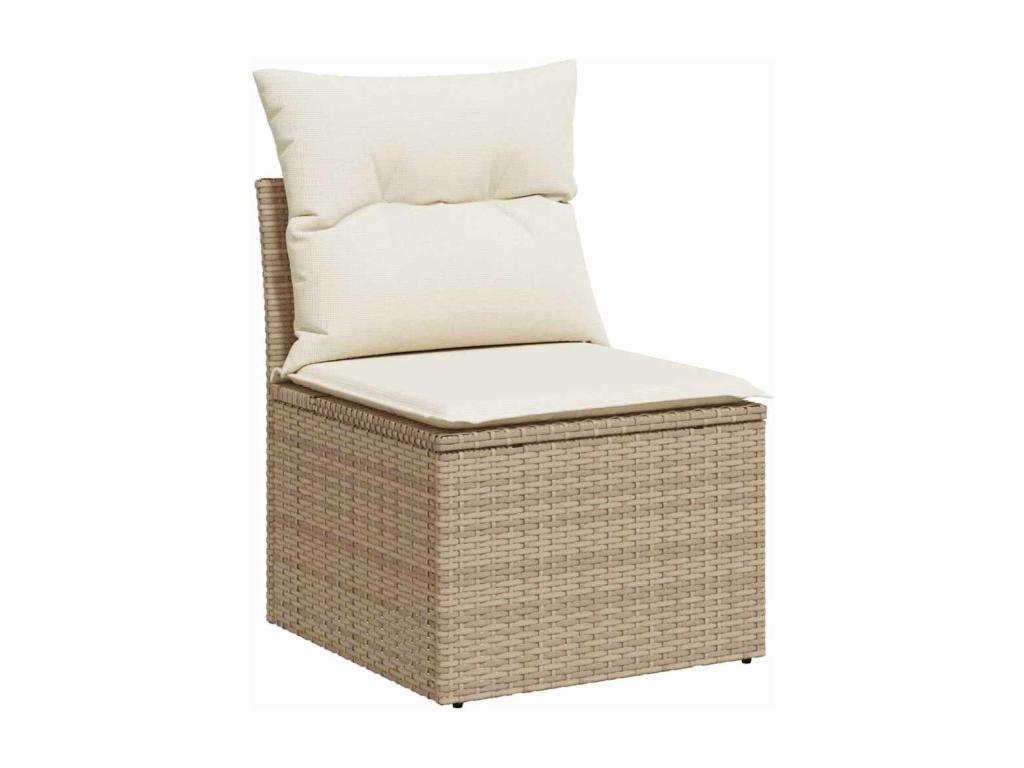 Ensemble de mobilier de jardin en résine tressée beige - dlz1766583795482