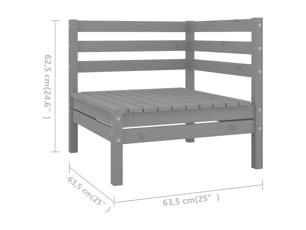 Ensemble de mobilier de jardin en pin gris - dlz1766583481612