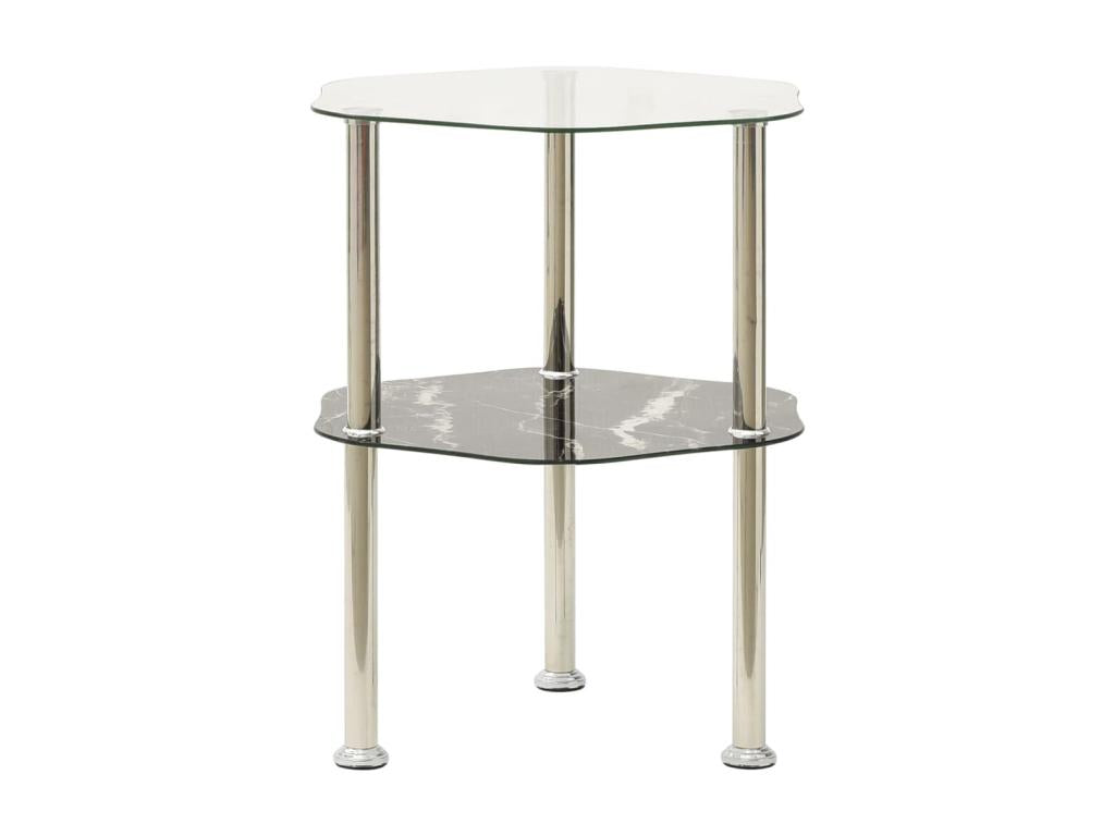Table d'appoint en verre gris, 38 x 38 x 50 cm