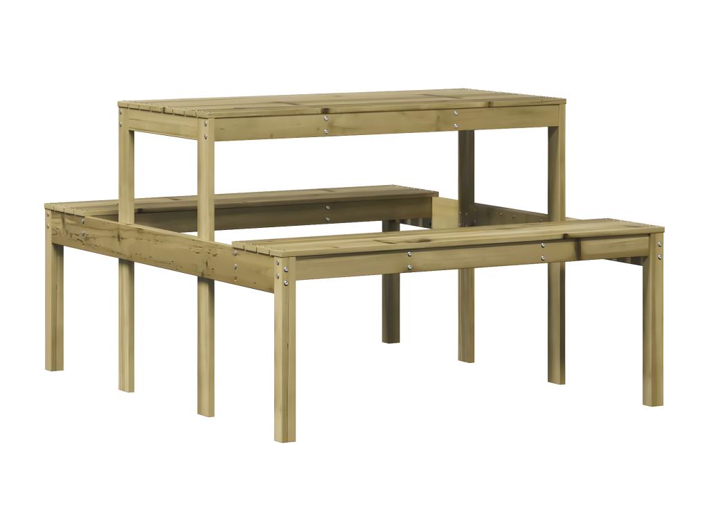 Table en bois de pin, 110 x 134 x 75 cm