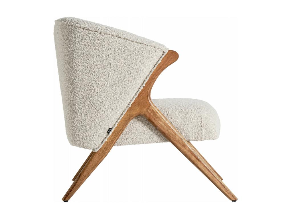 Fauteuil d'appoint en tissu bouclé beige
