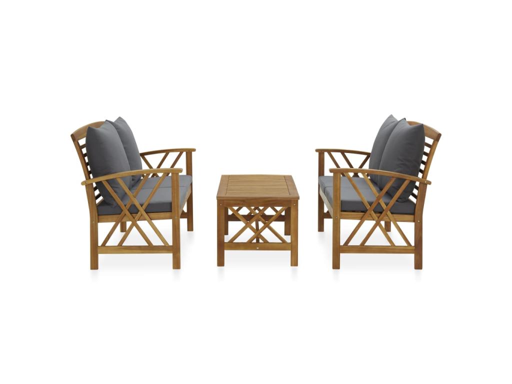 Ensemble de mobilier de jardin gris - dlz1766583595893