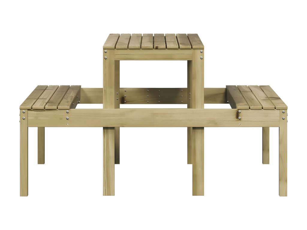 Table en bois de pin, 110 x 134 x 75 cm