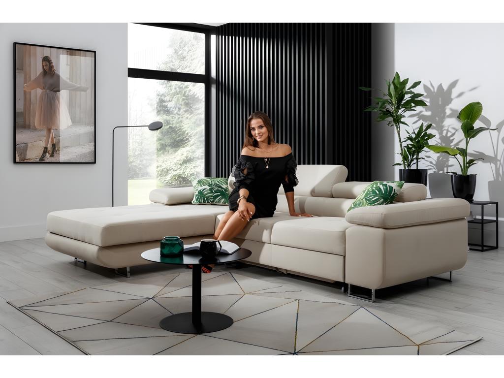 Canapé-lit en tissu beige - dlz1766584055294