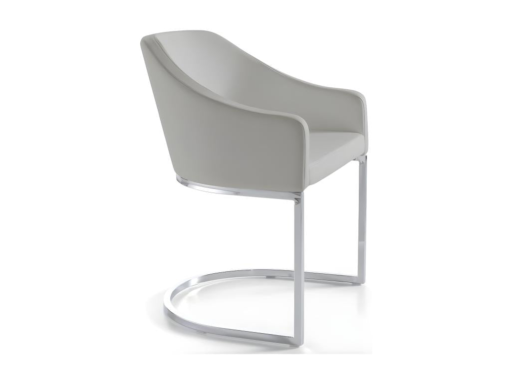 Fauteuil d'appoint en cuir gris