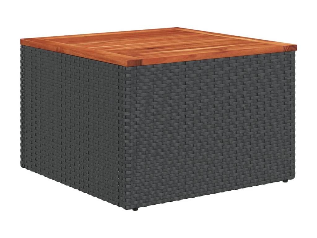 Ensemble de mobilier de jardin en résine tressée noire - dlz1766583808911