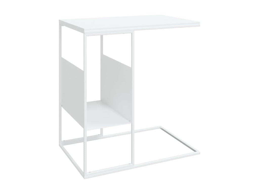 Table d'appoint en bois d'ingénierie blanc, 55 x 36 x 59,5 cm