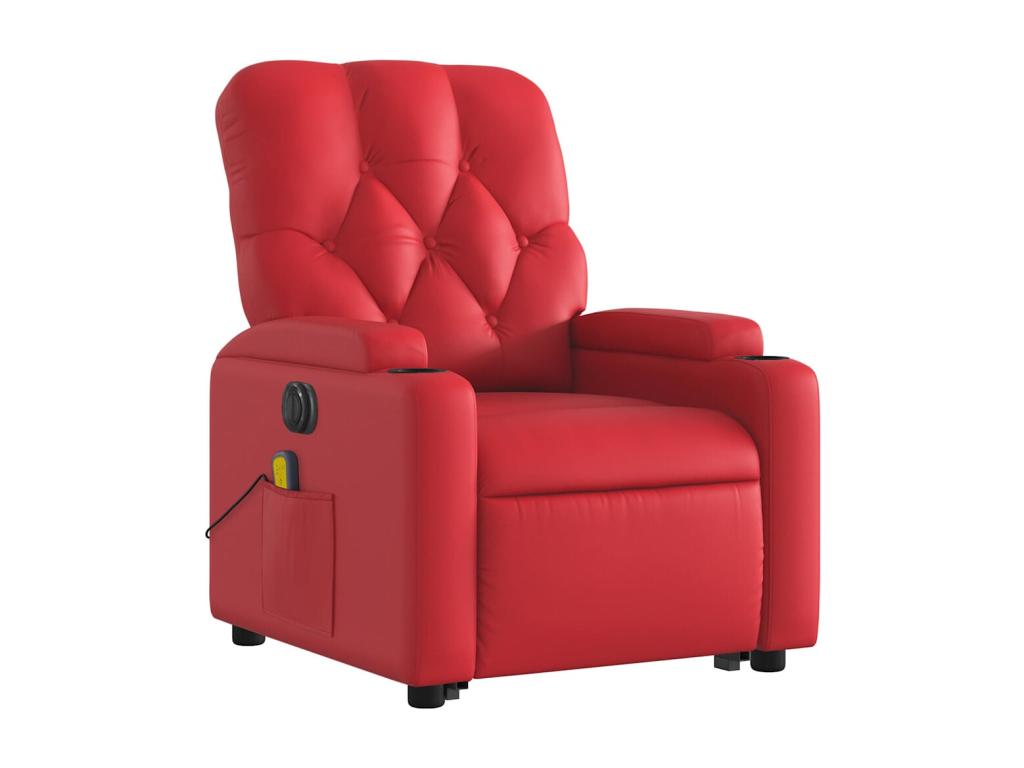 Fauteuil d'appoint en similicuir rouge